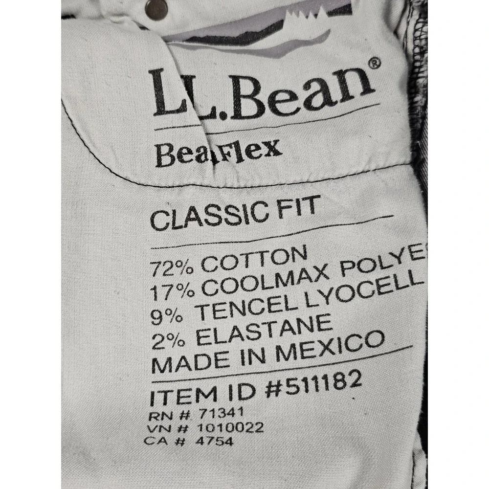 L.L.Bean BeanFlex Classic Fit‎ Jeans 32x28 Black Stretch Straight Leg 511182